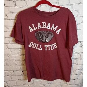 Alabama Crimson Tide Shirt Men Med Maroon Graphic Cotton Blend Short Sleeve